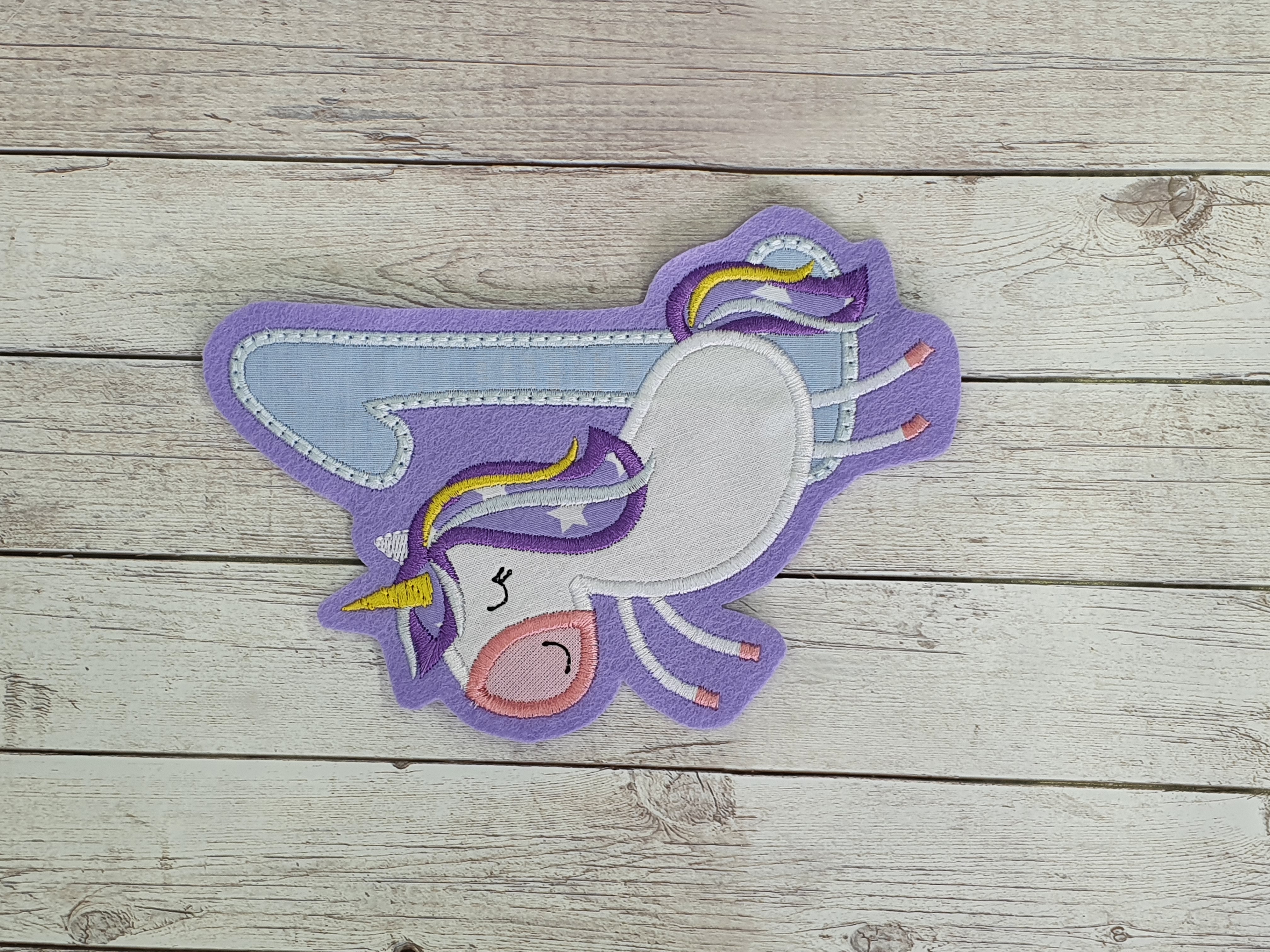 Applikation Einhorn mit Zahl zum Geburtstag