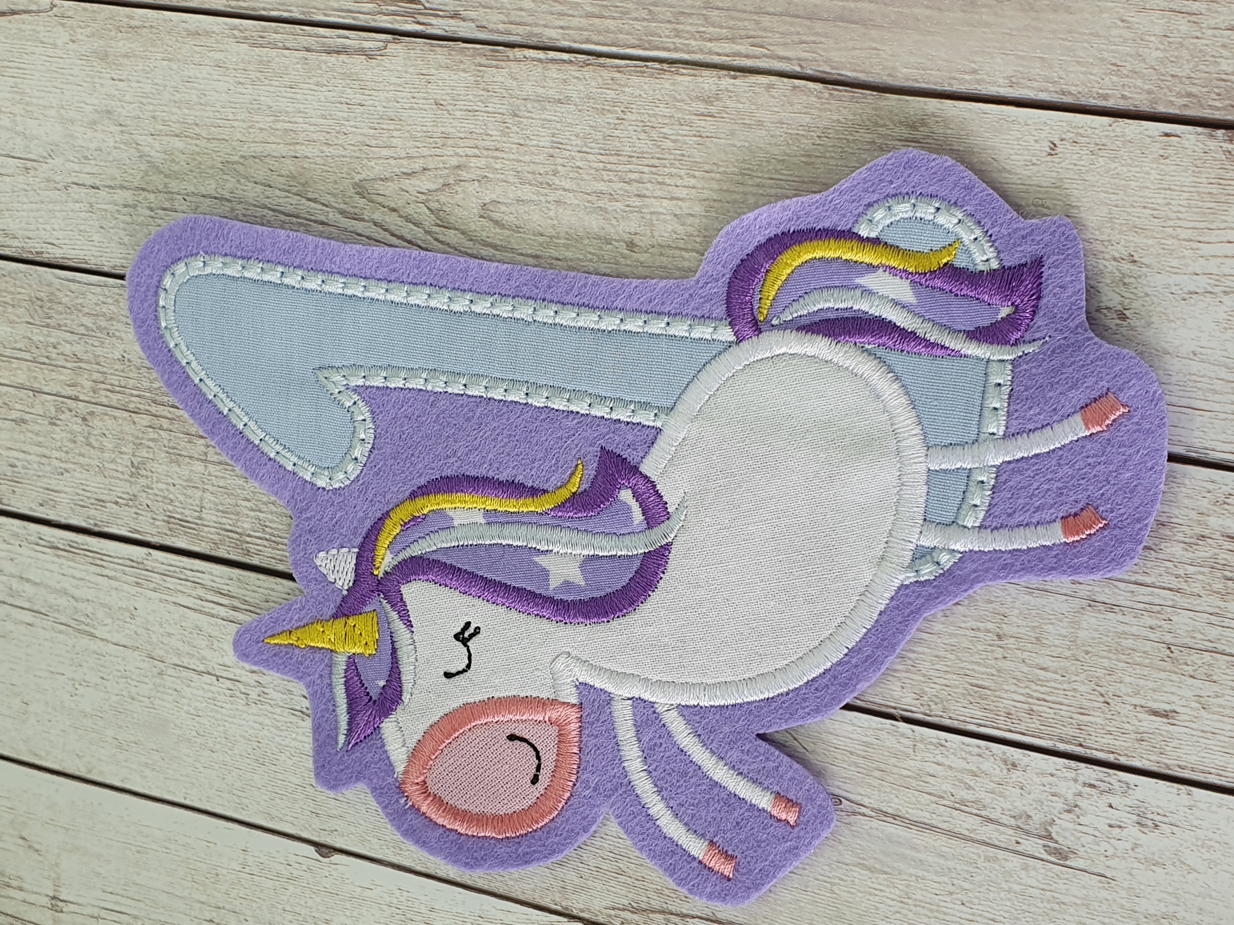 Applikation Einhorn mit Zahl zum Geburtstag